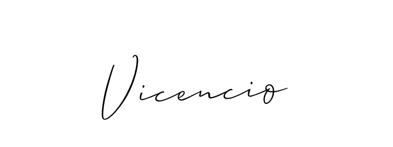 You should practise on your own different ways (Allison_Script) to write your name (Vicencio) in signature. don't let someone else do it for you. Vicencio signature style 2 images and pictures png