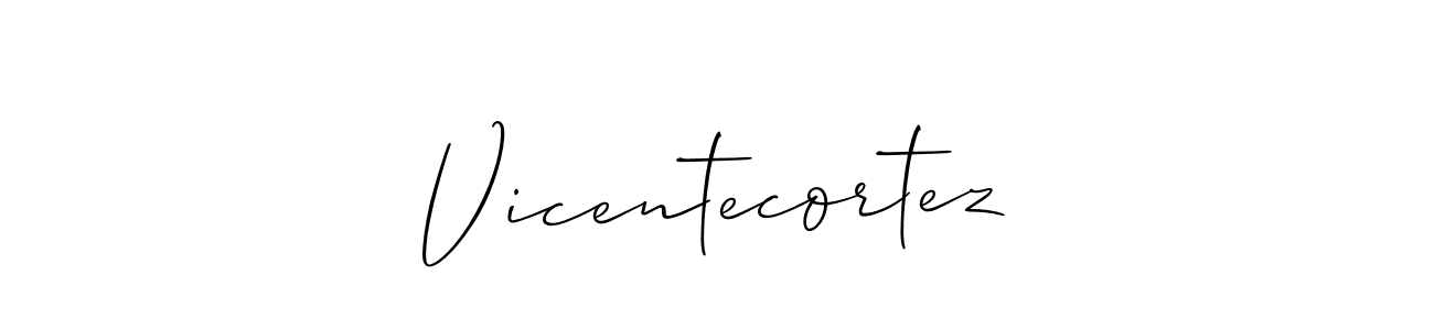 Design your own signature with our free online signature maker. With this signature software, you can create a handwritten (Allison_Script) signature for name Vicentecortez. Vicentecortez signature style 2 images and pictures png