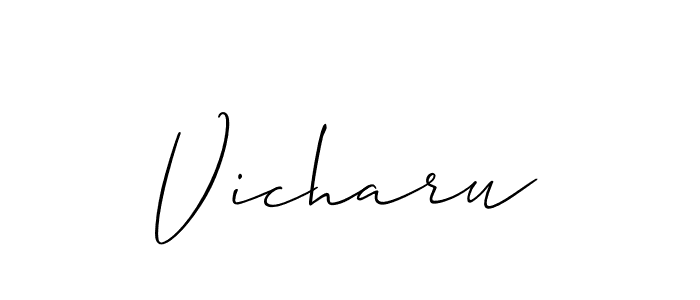 Design your own signature with our free online signature maker. With this signature software, you can create a handwritten (Allison_Script) signature for name Vicharu. Vicharu signature style 2 images and pictures png