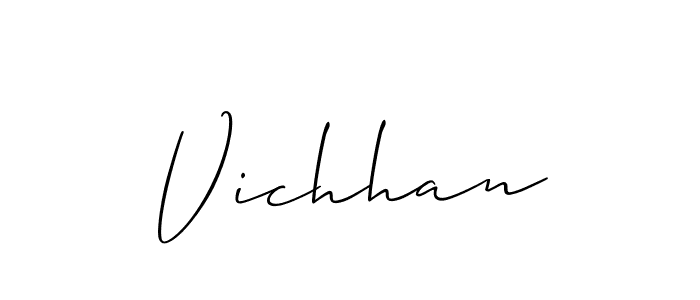 You can use this online signature creator to create a handwritten signature for the name Vichhan. This is the best online autograph maker. Vichhan signature style 2 images and pictures png