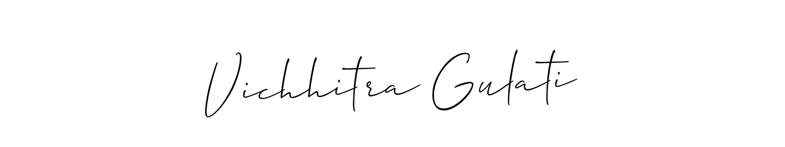 Also You can easily find your signature by using the search form. We will create Vichhitra Gulati name handwritten signature images for you free of cost using Allison_Script sign style. Vichhitra Gulati signature style 2 images and pictures png