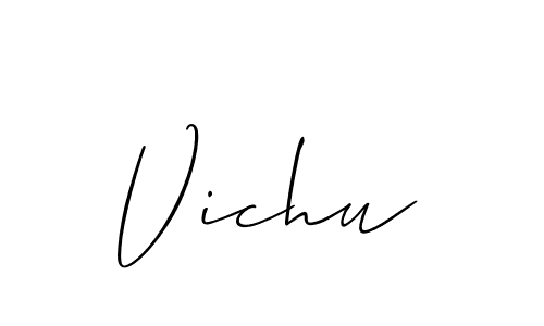 Design your own signature with our free online signature maker. With this signature software, you can create a handwritten (Allison_Script) signature for name Vichu. Vichu signature style 2 images and pictures png