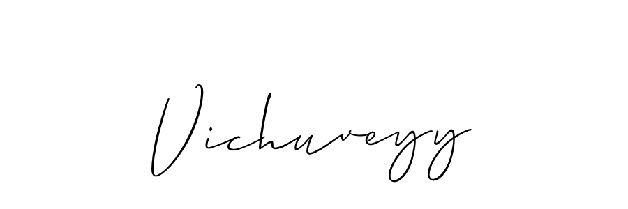 Also You can easily find your signature by using the search form. We will create Vichuveyy name handwritten signature images for you free of cost using Allison_Script sign style. Vichuveyy signature style 2 images and pictures png