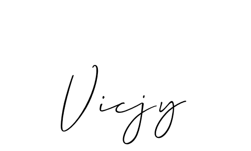 Make a short Vicjy signature style. Manage your documents anywhere anytime using Allison_Script. Create and add eSignatures, submit forms, share and send files easily. Vicjy signature style 2 images and pictures png