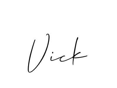 You should practise on your own different ways (Allison_Script) to write your name (Vick) in signature. don't let someone else do it for you. Vick signature style 2 images and pictures png