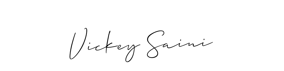 Also we have Vickey Saini name is the best signature style. Create professional handwritten signature collection using Allison_Script autograph style. Vickey Saini signature style 2 images and pictures png