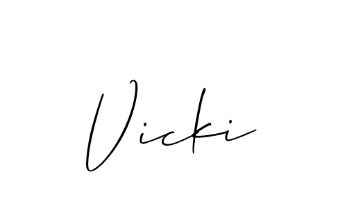 Vicki stylish signature style. Best Handwritten Sign (Allison_Script) for my name. Handwritten Signature Collection Ideas for my name Vicki. Vicki signature style 2 images and pictures png