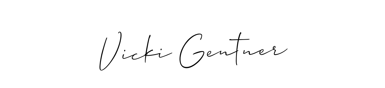 Vicki Gentner stylish signature style. Best Handwritten Sign (Allison_Script) for my name. Handwritten Signature Collection Ideas for my name Vicki Gentner. Vicki Gentner signature style 2 images and pictures png