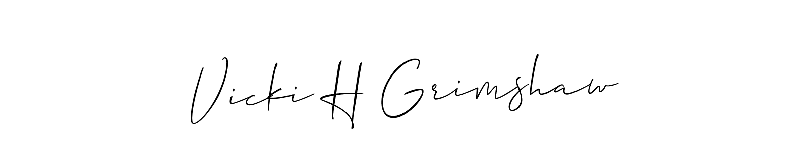 It looks lik you need a new signature style for name Vicki H Grimshaw. Design unique handwritten (Allison_Script) signature with our free signature maker in just a few clicks. Vicki H Grimshaw signature style 2 images and pictures png