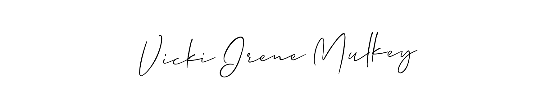 Use a signature maker to create a handwritten signature online. With this signature software, you can design (Allison_Script) your own signature for name Vicki Irene Mulkey. Vicki Irene Mulkey signature style 2 images and pictures png