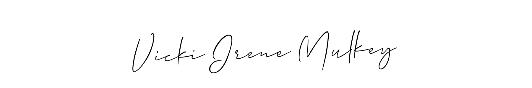 if you are searching for the best signature style for your name Vicki Irene Mulkey. so please give up your signature search. here we have designed multiple signature styles  using Allison_Script. Vicki Irene Mulkey signature style 2 images and pictures png