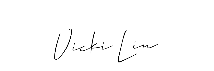 if you are searching for the best signature style for your name Vicki Lin. so please give up your signature search. here we have designed multiple signature styles  using Allison_Script. Vicki Lin signature style 2 images and pictures png