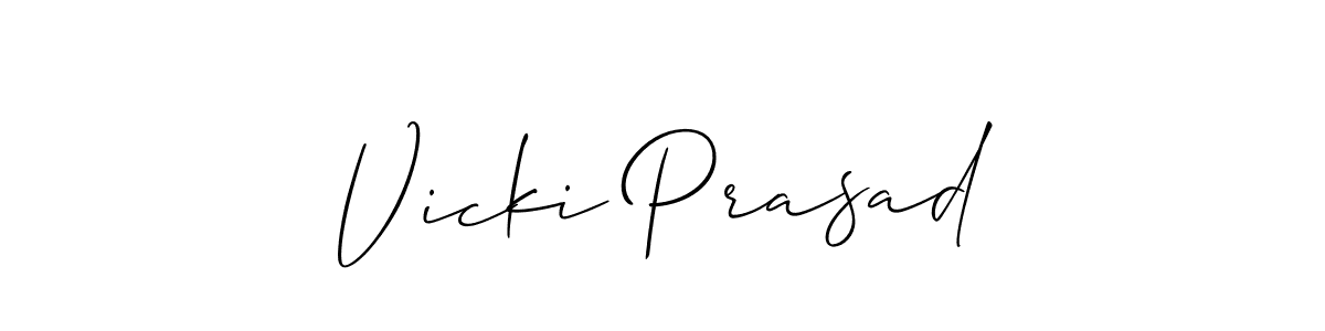 if you are searching for the best signature style for your name Vicki Prasad. so please give up your signature search. here we have designed multiple signature styles  using Allison_Script. Vicki Prasad signature style 2 images and pictures png