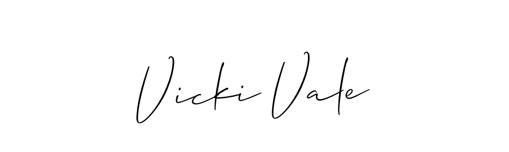 How to make Vicki Vale name signature. Use Allison_Script style for creating short signs online. This is the latest handwritten sign. Vicki Vale signature style 2 images and pictures png