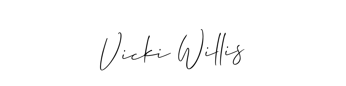 Make a beautiful signature design for name Vicki Willis. With this signature (Allison_Script) style, you can create a handwritten signature for free. Vicki Willis signature style 2 images and pictures png