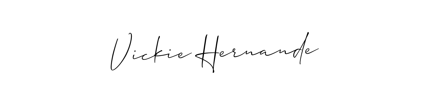 Create a beautiful signature design for name Vickie Hernande. With this signature (Allison_Script) fonts, you can make a handwritten signature for free. Vickie Hernande signature style 2 images and pictures png