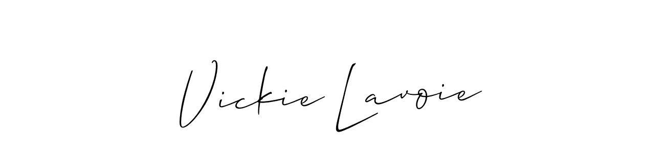 Allison_Script is a professional signature style that is perfect for those who want to add a touch of class to their signature. It is also a great choice for those who want to make their signature more unique. Get Vickie Lavoie name to fancy signature for free. Vickie Lavoie signature style 2 images and pictures png