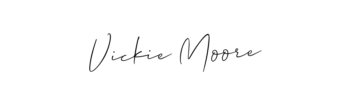 Vickie Moore stylish signature style. Best Handwritten Sign (Allison_Script) for my name. Handwritten Signature Collection Ideas for my name Vickie Moore. Vickie Moore signature style 2 images and pictures png