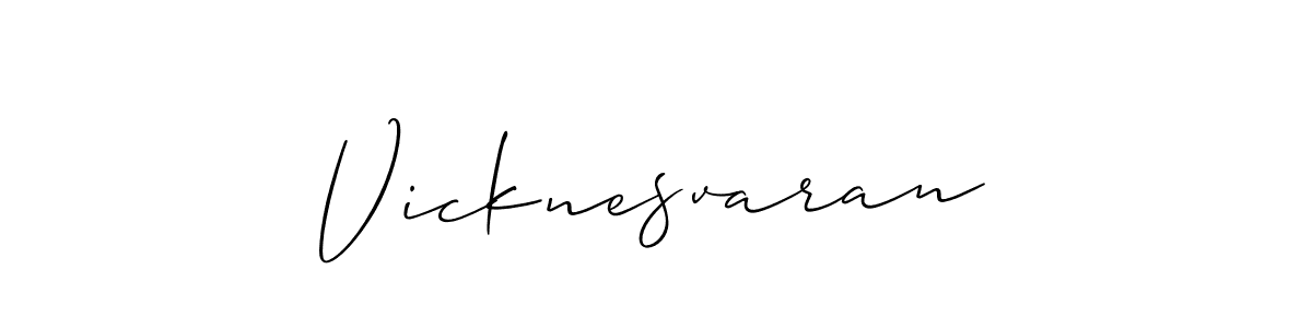 Create a beautiful signature design for name Vicknesvaran. With this signature (Allison_Script) fonts, you can make a handwritten signature for free. Vicknesvaran signature style 2 images and pictures png