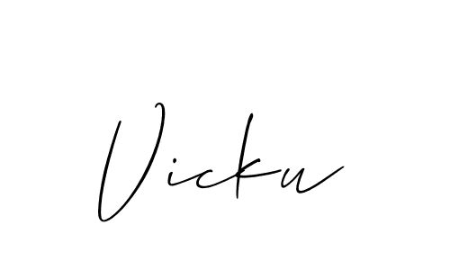 Vicku stylish signature style. Best Handwritten Sign (Allison_Script) for my name. Handwritten Signature Collection Ideas for my name Vicku. Vicku signature style 2 images and pictures png