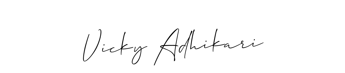 Similarly Allison_Script is the best handwritten signature design. Signature creator online .You can use it as an online autograph creator for name Vicky Adhikari. Vicky Adhikari signature style 2 images and pictures png