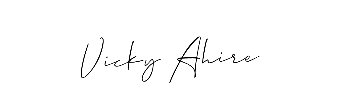 Create a beautiful signature design for name Vicky Ahire. With this signature (Allison_Script) fonts, you can make a handwritten signature for free. Vicky Ahire signature style 2 images and pictures png
