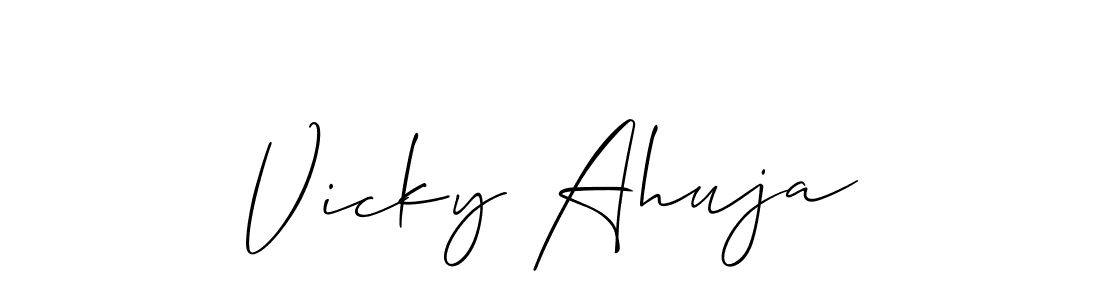 Vicky Ahuja stylish signature style. Best Handwritten Sign (Allison_Script) for my name. Handwritten Signature Collection Ideas for my name Vicky Ahuja. Vicky Ahuja signature style 2 images and pictures png