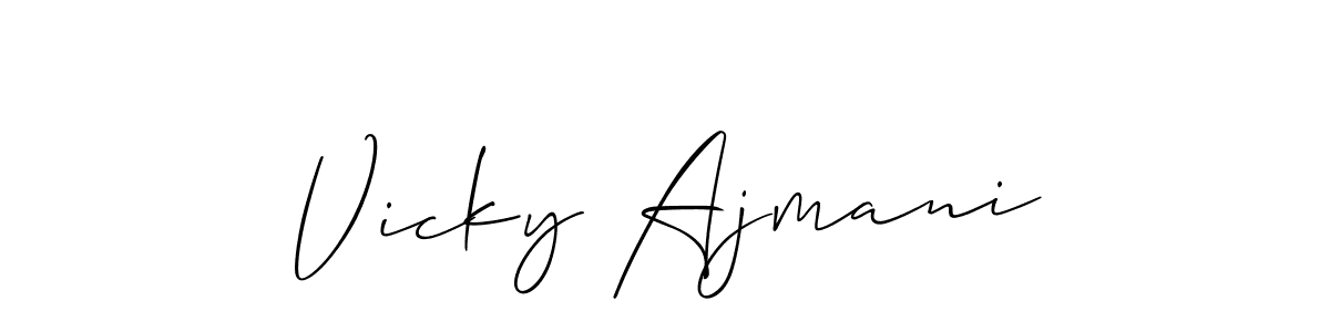 Create a beautiful signature design for name Vicky Ajmani. With this signature (Allison_Script) fonts, you can make a handwritten signature for free. Vicky Ajmani signature style 2 images and pictures png