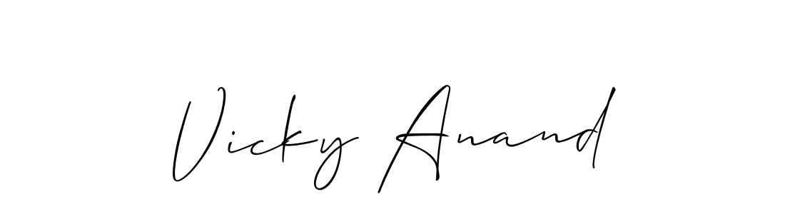 How to Draw Vicky Anand signature style? Allison_Script is a latest design signature styles for name Vicky Anand. Vicky Anand signature style 2 images and pictures png