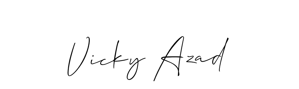 Make a beautiful signature design for name Vicky Azad. With this signature (Allison_Script) style, you can create a handwritten signature for free. Vicky Azad signature style 2 images and pictures png