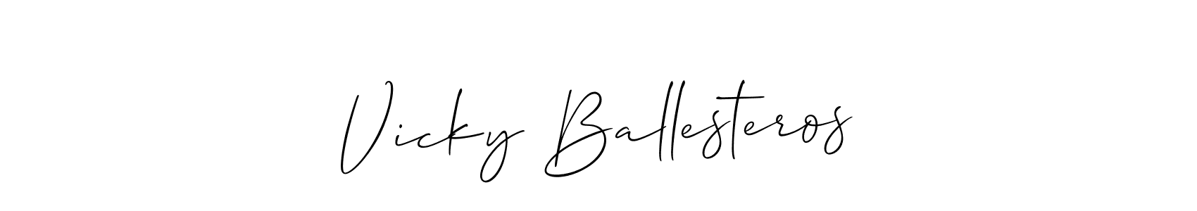 It looks lik you need a new signature style for name Vicky Ballesteros. Design unique handwritten (Allison_Script) signature with our free signature maker in just a few clicks. Vicky Ballesteros signature style 2 images and pictures png
