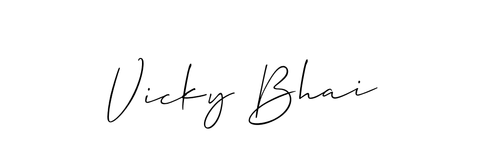 How to make Vicky Bhai name signature. Use Allison_Script style for creating short signs online. This is the latest handwritten sign. Vicky Bhai signature style 2 images and pictures png