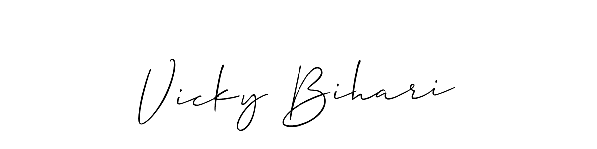 You can use this online signature creator to create a handwritten signature for the name Vicky Bihari. This is the best online autograph maker. Vicky Bihari signature style 2 images and pictures png