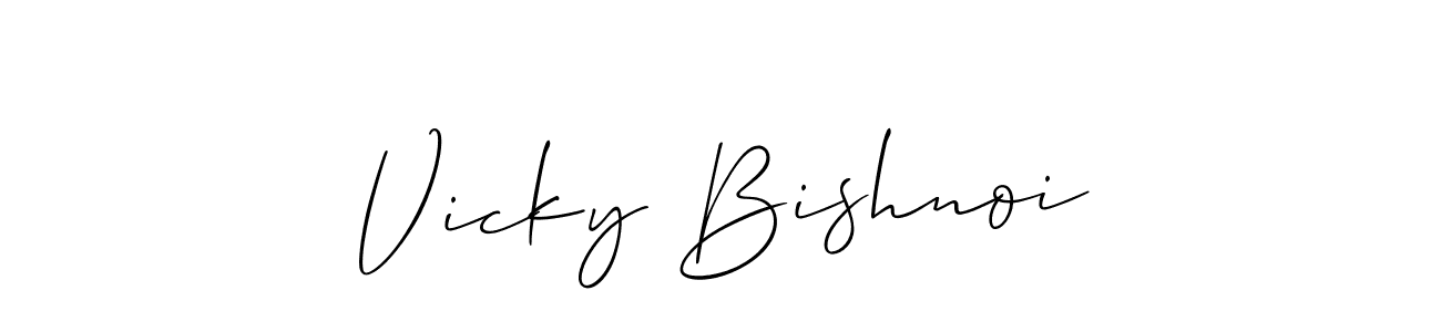 Best and Professional Signature Style for Vicky Bishnoi. Allison_Script Best Signature Style Collection. Vicky Bishnoi signature style 2 images and pictures png
