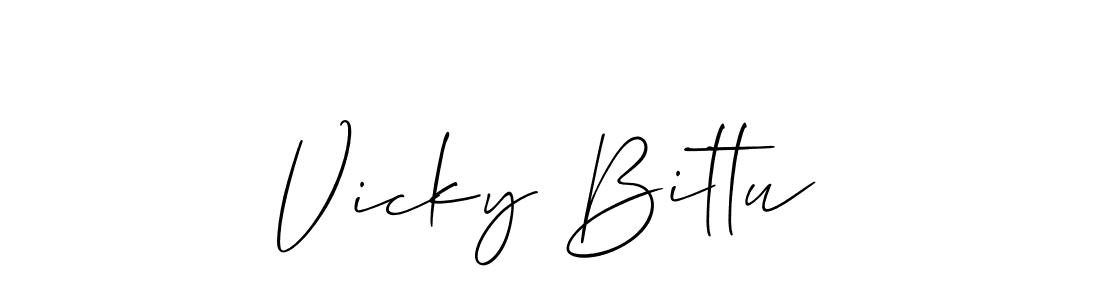 Use a signature maker to create a handwritten signature online. With this signature software, you can design (Allison_Script) your own signature for name Vicky Bittu. Vicky Bittu signature style 2 images and pictures png