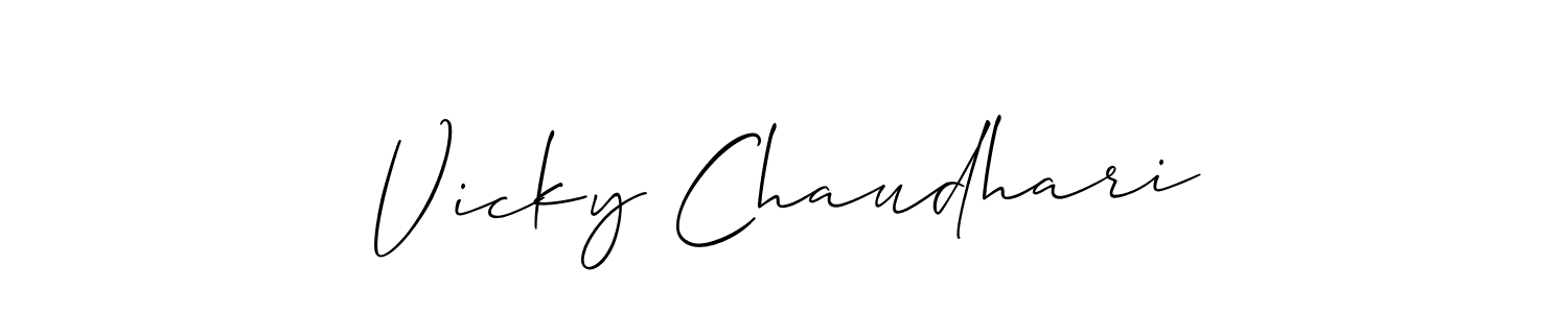 It looks lik you need a new signature style for name Vicky Chaudhari. Design unique handwritten (Allison_Script) signature with our free signature maker in just a few clicks. Vicky Chaudhari signature style 2 images and pictures png