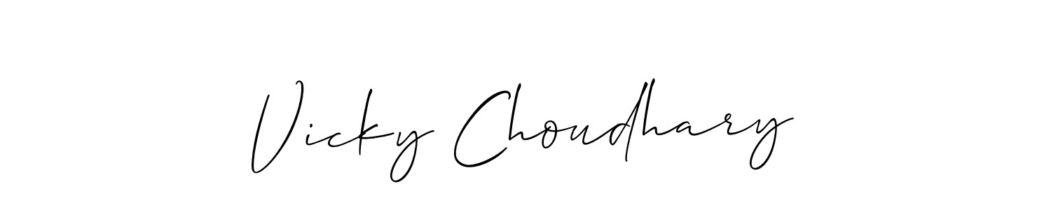 The best way (Allison_Script) to make a short signature is to pick only two or three words in your name. The name Vicky Choudhary include a total of six letters. For converting this name. Vicky Choudhary signature style 2 images and pictures png