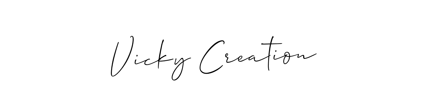 Create a beautiful signature design for name Vicky Creation. With this signature (Allison_Script) fonts, you can make a handwritten signature for free. Vicky Creation signature style 2 images and pictures png