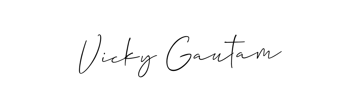 Use a signature maker to create a handwritten signature online. With this signature software, you can design (Allison_Script) your own signature for name Vicky Gautam. Vicky Gautam signature style 2 images and pictures png