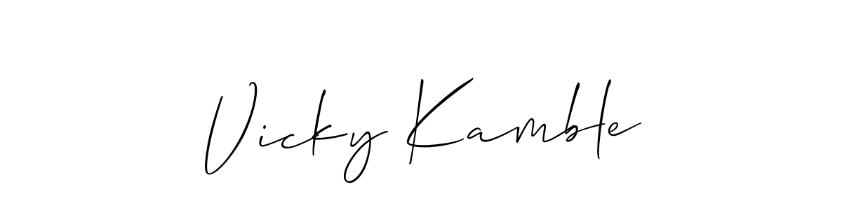 Also we have Vicky Kamble name is the best signature style. Create professional handwritten signature collection using Allison_Script autograph style. Vicky Kamble signature style 2 images and pictures png