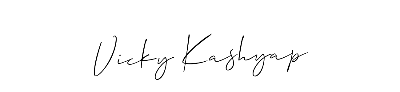Similarly Allison_Script is the best handwritten signature design. Signature creator online .You can use it as an online autograph creator for name Vicky Kashyap. Vicky Kashyap signature style 2 images and pictures png