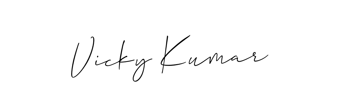 Also You can easily find your signature by using the search form. We will create Vicky Kumar name handwritten signature images for you free of cost using Allison_Script sign style. Vicky Kumar signature style 2 images and pictures png