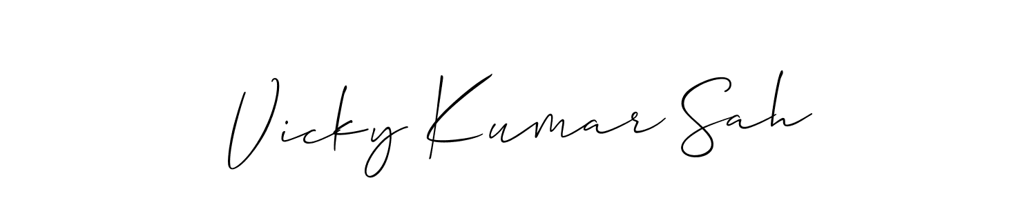 Design your own signature with our free online signature maker. With this signature software, you can create a handwritten (Allison_Script) signature for name Vicky Kumar Sah. Vicky Kumar Sah signature style 2 images and pictures png
