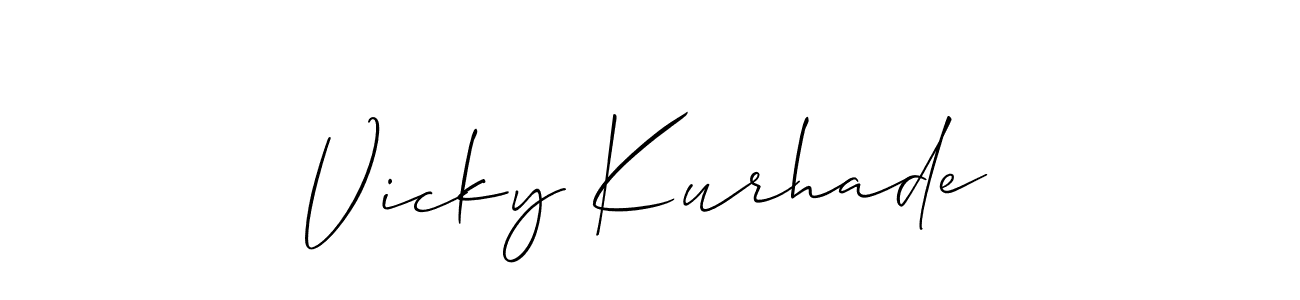 You should practise on your own different ways (Allison_Script) to write your name (Vicky Kurhade) in signature. don't let someone else do it for you. Vicky Kurhade signature style 2 images and pictures png