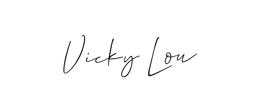 Also You can easily find your signature by using the search form. We will create Vicky Lou name handwritten signature images for you free of cost using Allison_Script sign style. Vicky Lou signature style 2 images and pictures png