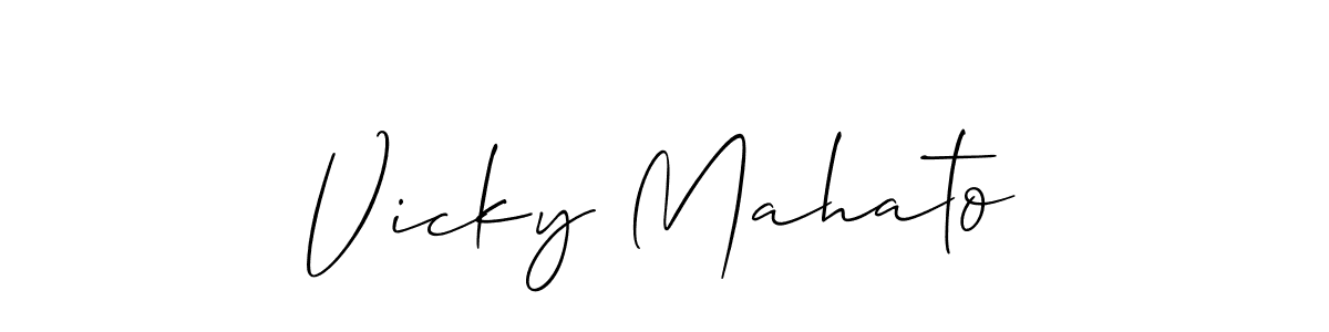 Similarly Allison_Script is the best handwritten signature design. Signature creator online .You can use it as an online autograph creator for name Vicky Mahato. Vicky Mahato signature style 2 images and pictures png