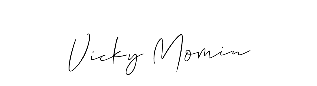 Also You can easily find your signature by using the search form. We will create Vicky Momin name handwritten signature images for you free of cost using Allison_Script sign style. Vicky Momin signature style 2 images and pictures png