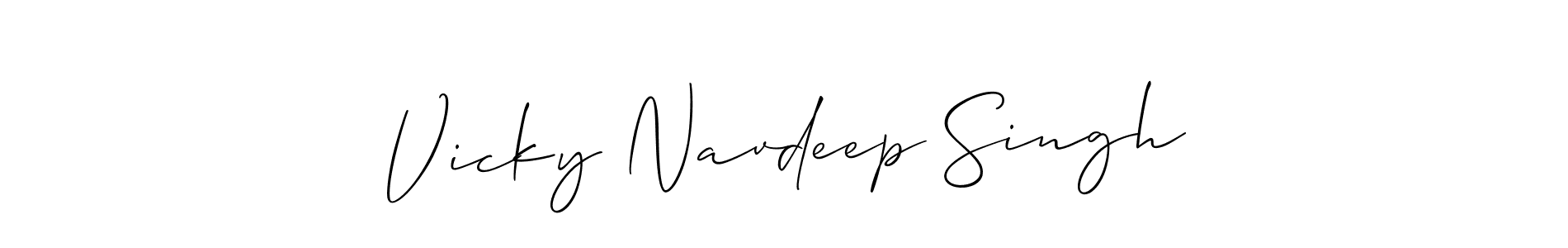 You should practise on your own different ways (Allison_Script) to write your name (Vicky Navdeep Singh) in signature. don't let someone else do it for you. Vicky Navdeep Singh signature style 2 images and pictures png