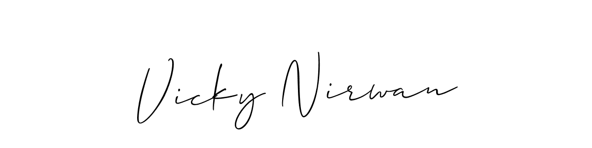 How to make Vicky Nirwan signature? Allison_Script is a professional autograph style. Create handwritten signature for Vicky Nirwan name. Vicky Nirwan signature style 2 images and pictures png