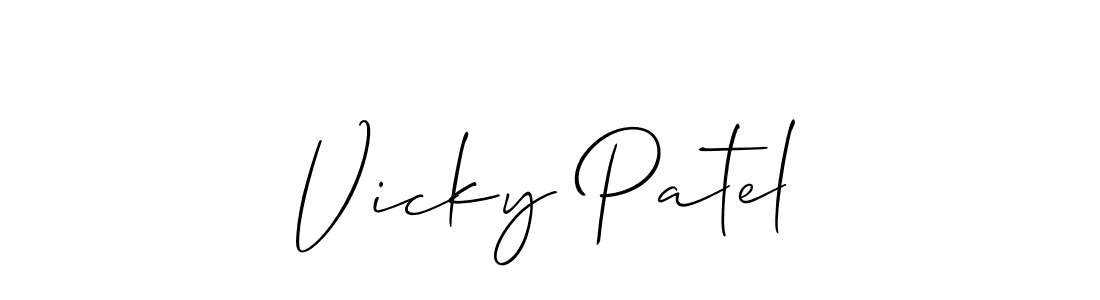 Design your own signature with our free online signature maker. With this signature software, you can create a handwritten (Allison_Script) signature for name Vicky Patel. Vicky Patel signature style 2 images and pictures png